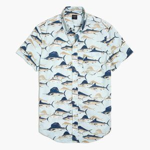 J. Crew Flex NWT Button Down Swordfish Fish Print